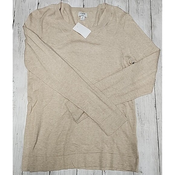 J.CREW Sweaters - NWT J Crew Size S 100% Cotton Teddie Sweater Heather Light Khaki